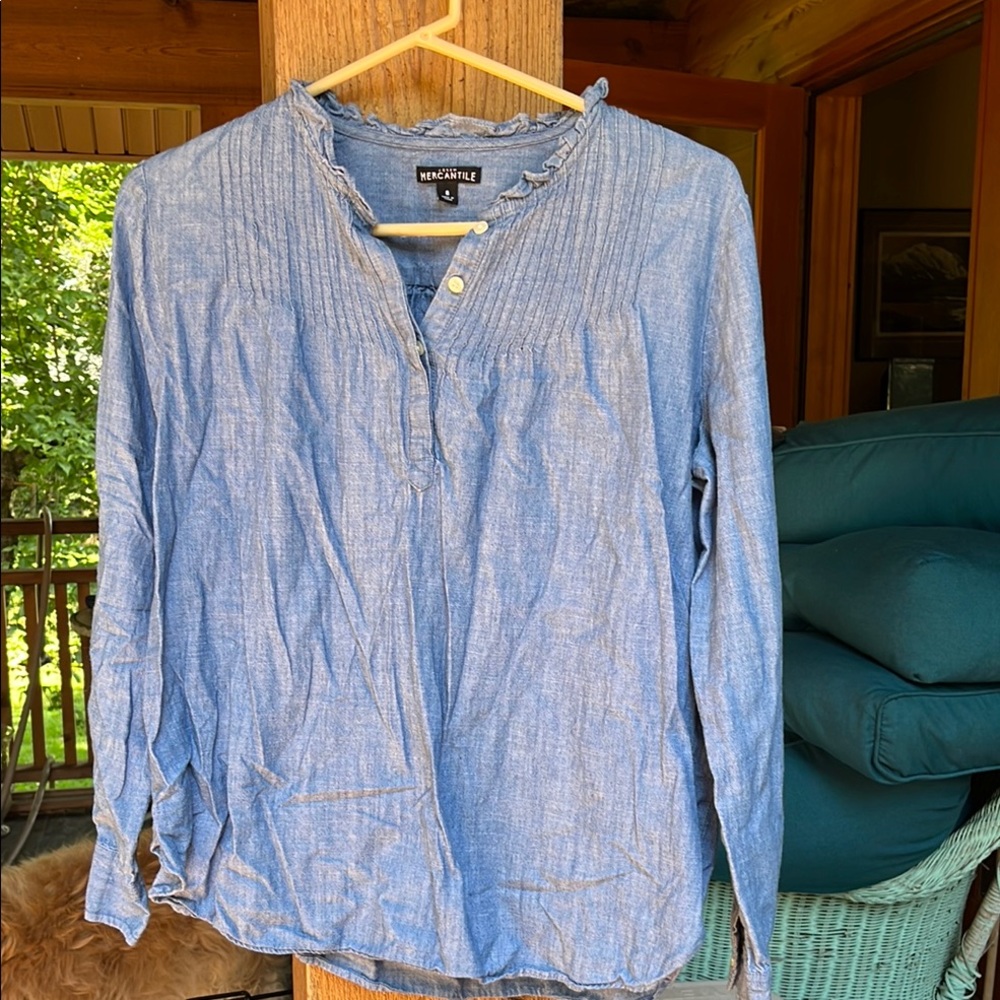 J. Crew Blue Long Sleeve Top